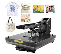 PlanetFlame Heat Press Machine for T-Shirts Sublimation 38x38cm(Black) | Heat Press 15" x 15" with Digital Control 200°C , Heat Transfer Machine 1600W for Pillows, Mouse Pads, Bags