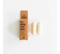 PlanetNatura Mint Flavoured Natural Silk Dental Floss - 100% Eco-Friendly Plastic Free Biodegradable Floss Refill - 60 Meters Organic Dental Floss