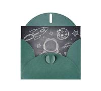 Planets And Astronaut Galaxy Pearl Paper Holiday Greeting Card With Envelopes Weddings Party Birthday Invitations Wishes