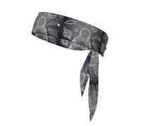 Planets And Astronaut Galaxy Print Ninja Headbands,Adjustable Head Tie For Men, Sports Sweatband For Yoga Running Basketball