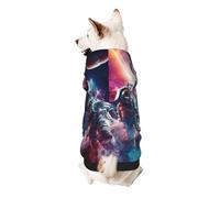 Planets And Astronaut Galaxy Print Small Dogs Warm Hoodie, Soft And Breathable Sweatshirt, Easy To Wear Jumper For Winter And Fall, Cold Weather Hooded Coat Pullover