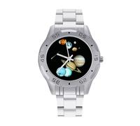 Planets and Comets Men's Watches Stainless Steel Watch Strap Analog Quartz Watch Business Wristwatches