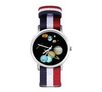 Planets and Comets Sport Watch for Men Women Nylon Strap Wrist Watch Analog Quartz Watch