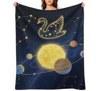 Planets and Constellations Flannel Fleece Throw Blanket Soft Cozy Throws for Couch Sofa Bed Farmhouse Blanket Comfort Decorative Travel Blankets Lightweight All Season 30"x40"