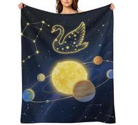 Planets and Constellations Flannel Fleece Throw Blanket Soft Cozy Throws for Couch Sofa Bed Farmhouse Blanket Comfort Decorative Travel Blankets Lightweight All Season 40"x50"
