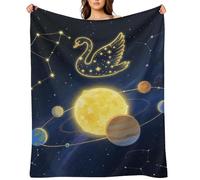 Planets and Constellations Flannel Fleece Throw Blanket Soft Cozy Throws for Couch Sofa Bed Farmhouse Blanket Comfort Decorative Travel Blankets Lightweight All Season 60"x80"