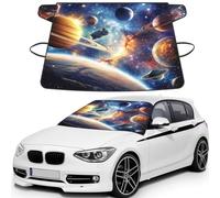 Planets And Stars In The Universe Print Car Windshield Cover For Ice And Snow Universal Fit For Most Cars Multifuntional Ice Protector Keep Snow Frost Off