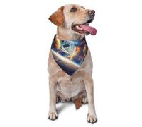 Planets And Stars In The Universe Printed Graphic Pet Triangle Scarf For Dogs & Cats, Adjustable Cute Pet Bandana For & Photo Shoots