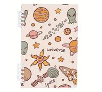 Planets and Stars Notebook A5, Aliens and Spaceships Notebooks, Lined Paper Funny Notebook 120Pages/60Sheets, Note Book for Office, Work Books for Study, University Stationery Women Man