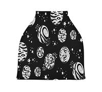 Planets Black White Star Stretchy Baby Car Seat Cover,Canopy Nursing Covers,Soft Breathable Windproof Scarf Changepad for Winter Infant Breastfeeding Boys