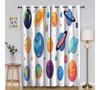 Planets Curtains for Bedroom Planet Window Curtain for Bedroom, Thermal Insulated, Noise Reducing-Curtains, Living Room-Curtain 66 x 84 Inch 2 PanelsYI7091