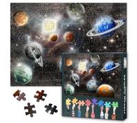Planets in Outer Space 1000 Pieces Jigsaw Puzzles for Adults Alien Planet Puzzle as Gift for Adults Challenge Stars Galaxies Jigsaw Puzzles Perfect for Family Game 27.5"X19.7"