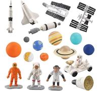 Planets Solar System Astronaut Figure Set, 19Pcs Mini Spaceman and Universe Planet Solar System Model, Space Adventure Toy Playset Collection Model, for Cake Toppers Home