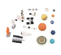Planets Solar System Astronaut Space Figurine Planets Playset with Astronaut Moon Space Adventure Toy Playset Collection Model