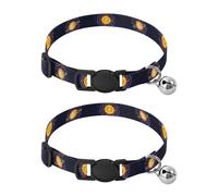 Planets Solar System Cat Collar 2 Pack Adjustable Pet Collar Adjustable Length 10.6" to 17.1"