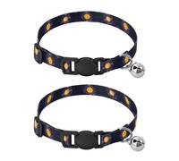 Planets Solar System Pet Collars for Cats, 2 Pack Bell Collar for Small Dogs