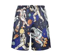 Planets Space Pajama Shorts for Men Astronauts Spaceships Men's Pajama Pants Sleepwear Lounge XL
