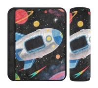 Planets Space Rokets Child seat Belt Strap Cover,Stop seat Belt Cutting into Neck,seat Belt Shoulder Pads for Adults for SUV Airplane Most Cars accesorios para carro 2 Pack