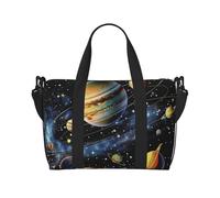 Planets Stars and Galaxy Print Travel Duffel Bag, Lightweight Water-Resistant Weekender Spacious Gym & Travel Bag for Men, Women & Teens