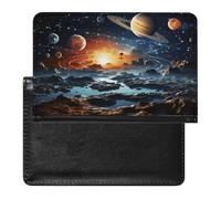 Planets Stars And Milky Way Galaxy Passport Holder Cover Passport Cover Protector Essentials with Credit Card Slots Slim Travel Wallet Covers Documents Organizer Protector for Man&Women