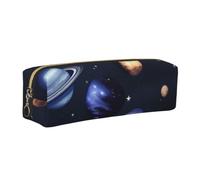 Planets Stars and Milky Way Galaxy Print Adults Pencil Case Pouch Stationery Organizer Office Travel Supply Accessory