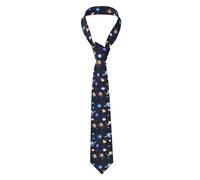 Planets Stars and Milky Way Galaxy Print Men's Necktie Tie Every Outfit, Father Groomsman Dances Business Party Present Black, Black, One size