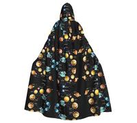 Planets Stars And Milky Way Galaxy Printed Hooded Cloak Robe Cloak Witch Vampires Grim Reaper Devil For Boy Girl Cosplay Costume