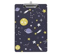 Planets Stars Clipboard Standard A4 Letter Size Clip Boards for School Office Restaurants