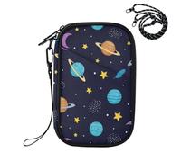 Planets Stars Space Black Passport Holder for Travel Family Passport Case