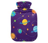 Planets Suns Moons Space Hot Water Bottle with Soft Cover Feet Warmer with Soft Cover Hot Water Bag for Foot Bed Warmer Pain Relief Small