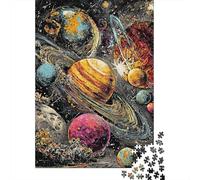 Planets Universe 1000 Piece Jigsaw Puzzle Paper for Adults Space Solar System Jigsaw Puzzle for Family Relaxation Focus Decor Gift 52x38cm/1000pcs