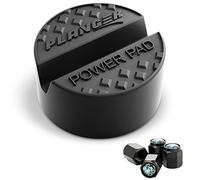 PLANGER® - POWER PAD + Valve Cap- Rubber Jack Pad Trolley Jack, Vehicle Lift Axle Stand - Universal usage - Protects your Car, SUV pinch weld Sill - Perfect car tuning