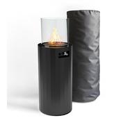 Planika BINO Outdoor Gas Fireplace - Portable Garden and Patio Heater - Propane Fireplace Outdoor with Cover