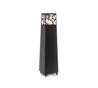 Planika - Pyramid, Modern Patio Heater, Outdoor Fireplace, Garden with cover (Black) (Black)