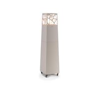Planika - Pyramid, Modern Patio Heater, Outdoor Fireplace, Garden with cover (Black) (Silk Grey)