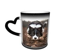 Planing Sheepdog Color Changing Mug in The Sky Ceramic Heat Sensitive Cup Latte Mugs Heat Sensitive Design for Gifts Office Personalized Idea 12 Oz