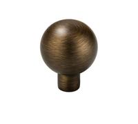 Plank Hardware Bobbin Satin Brass Antique Brass Effect Round Cabinet Knob (Dia)32mm
