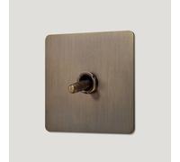 Plank Hardware Kepler 1G Knurled Toggle Switch- Antique Brass