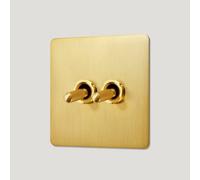 Plank Hardware Kepler 2G Two Way Knurled Toggle Switch - Brass