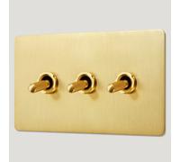Plank Hardware Kepler 3G Two Way Knurled Toggle Switch - Brass
