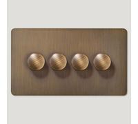 Plank Hardware Kepler 4G Knurled Dimmer Switch - Antique Brass