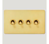 Plank Hardware Kepler 4G Two Way Knurled Toggle Switch - Brass