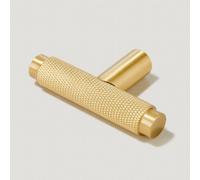 Plank Hardware Kepler Knurled Single T Handle - 57mm - Brass