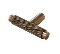 Plank Hardware Knurled Satin Antique Brass Kitchen Cabinet T-Shaped Pull Handle (L)5.7Cm (D)33mm, 90G