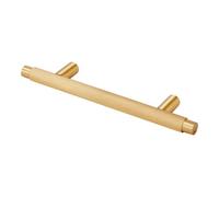 Plank Hardware Knurled Satin Brass Kitchen Cabinet Bar Pull Handle (L)16Cm (D)33mm, 185G