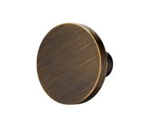 Plank Hardware Lovell Satin Brass Antique Brass Effect Circular Cabinet Knob (Dia)20mm