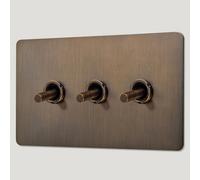 Plank Hardware Maxwell 3G Two Way Smooth Toggle Switch - Antique Brass