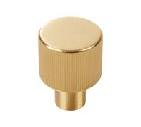 Plank Hardware Plank Hardware Satin Brass Effect Round Grooved Cabinet Knob (Dia)25mm