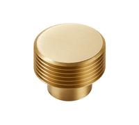 Plank Hardware Plank Hardware Satin Brass Effect Round Grooved Cabinet Knob (Dia)32mm