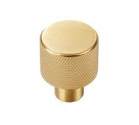 Plank Hardware Plank Hardware Satin Brass Effect Round Knurled Cabinet Knob (Dia)25mm